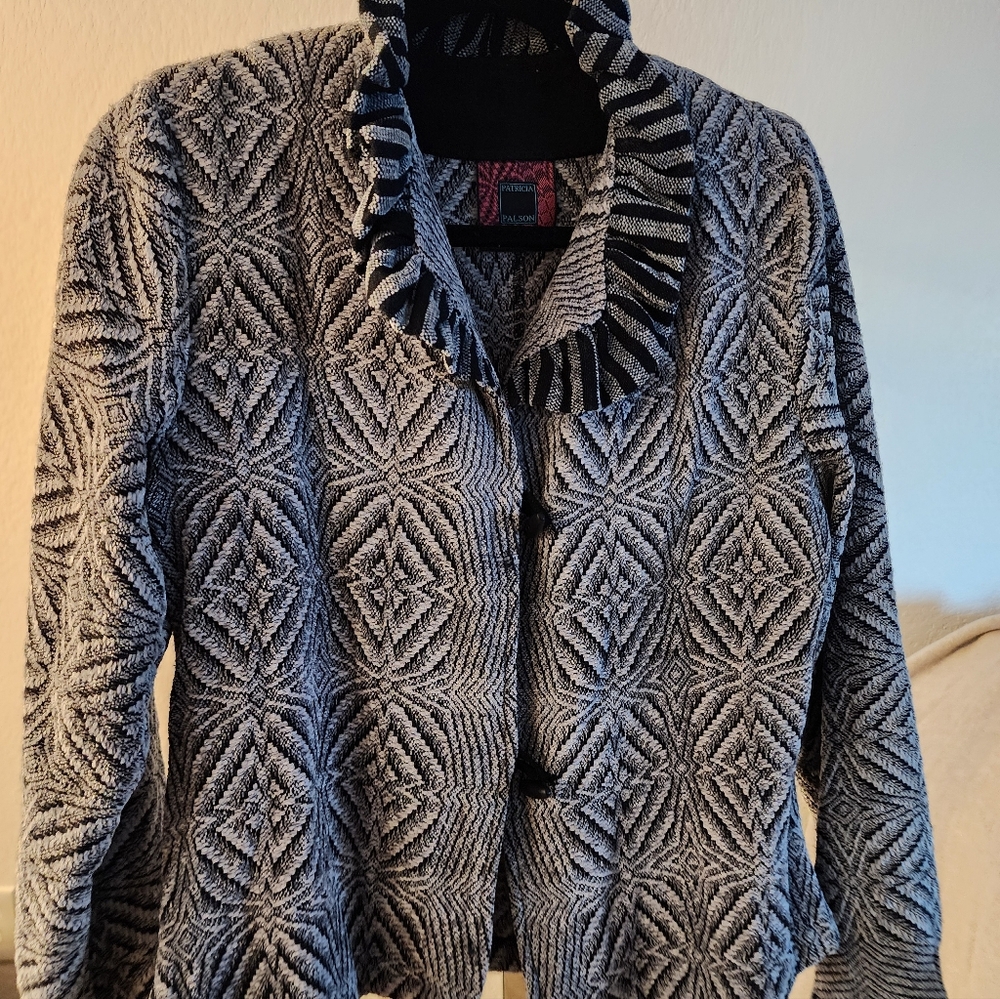 Patricia Palson sweater jacket Art To Wear  Small Chenille Textured